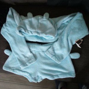 Fluffy Hooded PJ shorts set 'MEOW' bottom